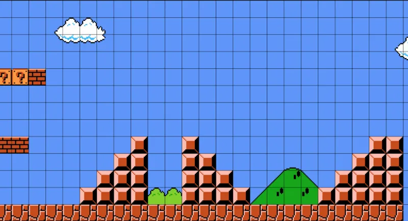 sebahagian dari level permainan super mario